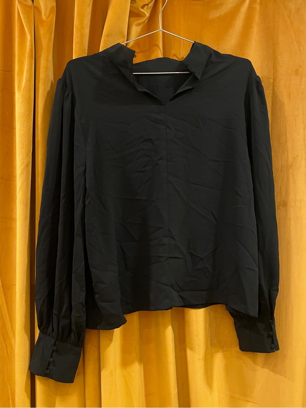 Joie Black Long-Sleeve Collared Dress Shirt